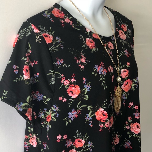 WOMEN’S TUNIC BLOUSE TOP ROUGE COLLECTION SIZE 4X BLACK - Picture 4 of 8